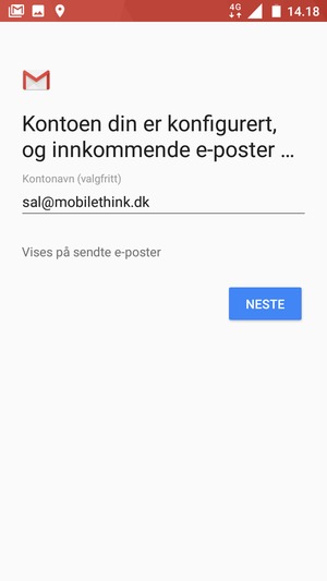 Gi kontoen din et navn og velg NESTE