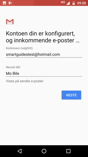 Gi kontoen din et navn og velg NESTE