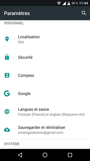 Pour modifier le code PIN de la carte SIM, allez dans le menu Paramètres et sélectionnez Sécurité