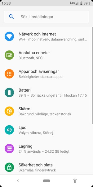 Välj Nätverk och internet