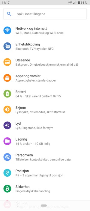 Velg Nettwerk og internett
