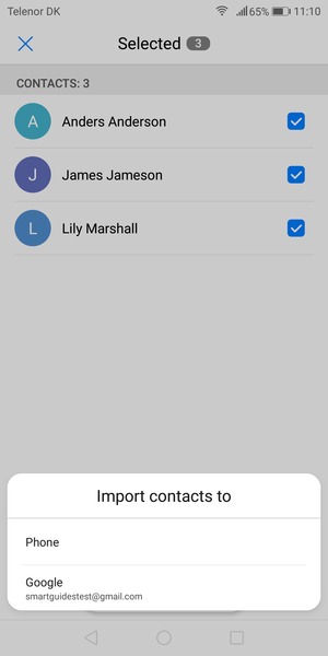 Select your Google account