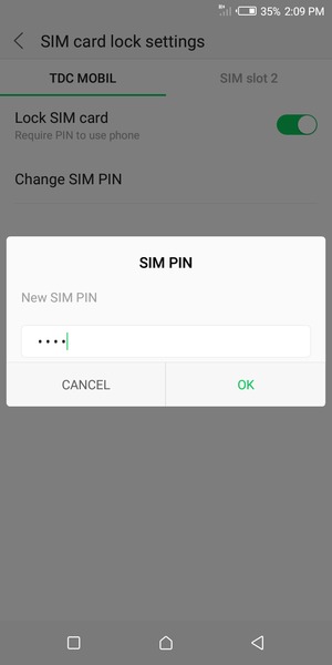 Enter your New SIM PIN and select OK