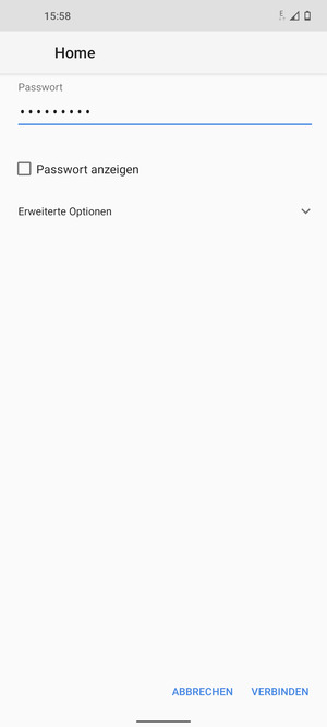 Geben Sie das WLAN-Passwort ein und wählen Sie VERBINDEN