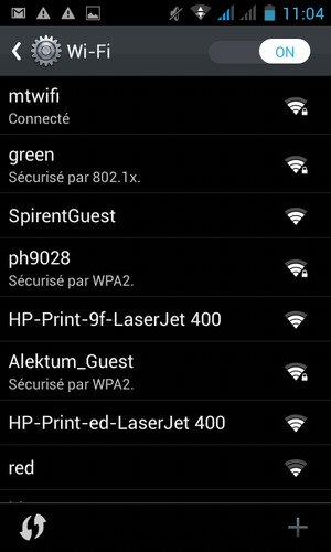 Vous êtes maintenant connecté au réseau Wi-Fi