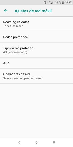 Seleccione Roaming de datos
