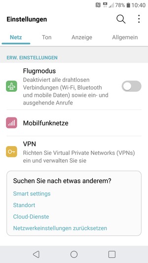 Scrollen Sie und wählen Sie Mobilfunknetze