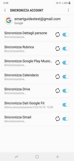 Le tue informazioni verranno sincronizzate