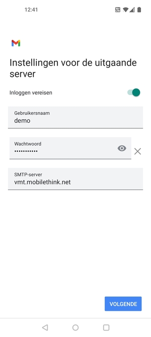 Voer Uitgaand serveradres in