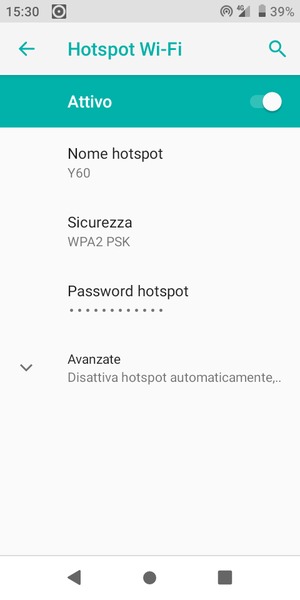 Il telefono è ora pronto per essere usato come modem