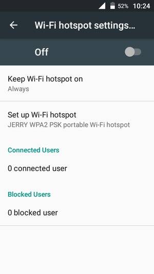 Select Set up Wi-Fi hotspot