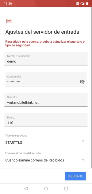 Seleccione Tipo de seguridad