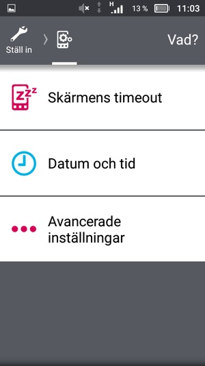 Scrolla till och välj Avancerade inställningar