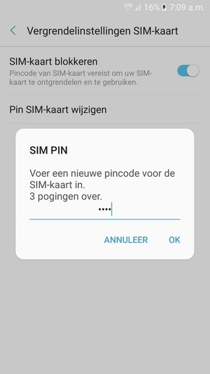 Voer uw Nieuwe pincode voor de SIM-kaart in en selecteer OK