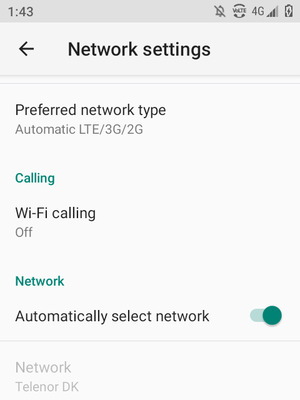 Select Preferred network type