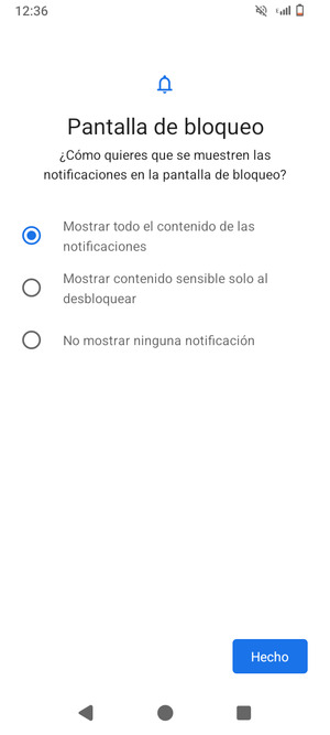 Seleccione la opción deseada y seleccione Hecho