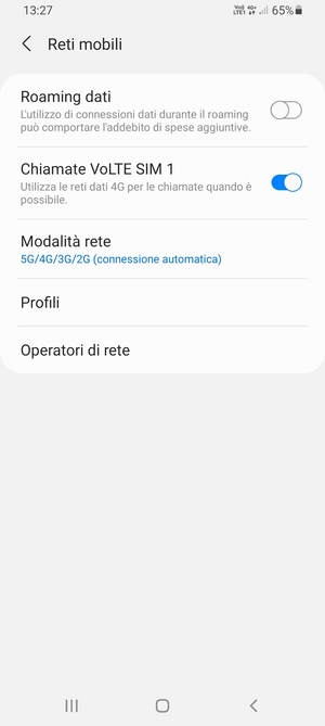 Seleziona Profili