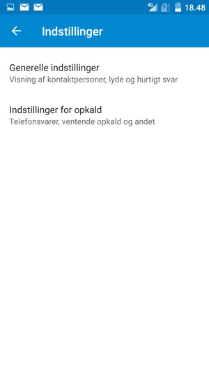 Vælg Indstillinger for opkald
