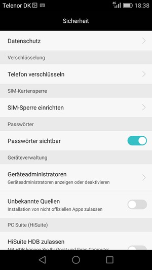 Wählen Sie SIM-Sperre einrichten