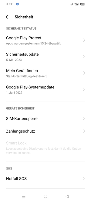Wählen Sie SIM-Kartensperre