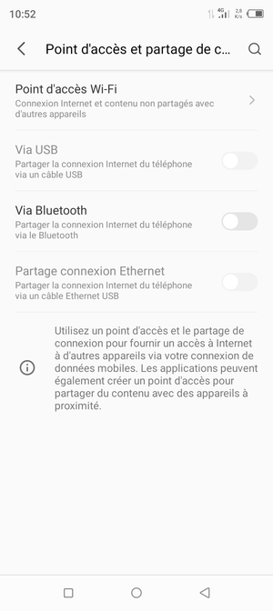 Sélectionnez Point d'accès Wi-Fi