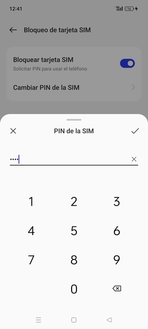 Confirme su nuevo PIN de la SIM y seleccione Aceptar