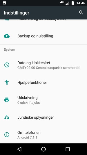 Scroll til og vælg Om telefonen