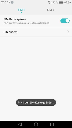 Ihre PIN der SIM-Karte wurde geändert