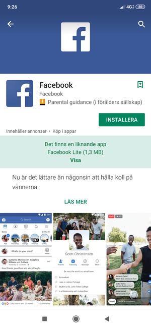 Välj INSTALLERA