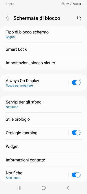 Il tuo telefono è ora protetto dal blocco schermo