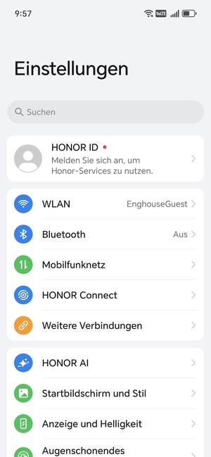 Wählen Sie Mobilfunknetz