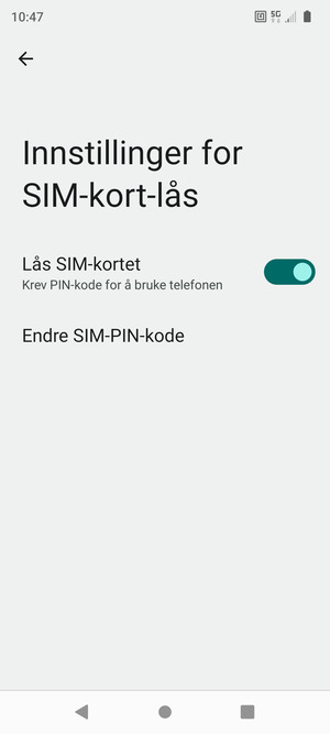 Velg Endre SIM-PIN-kode