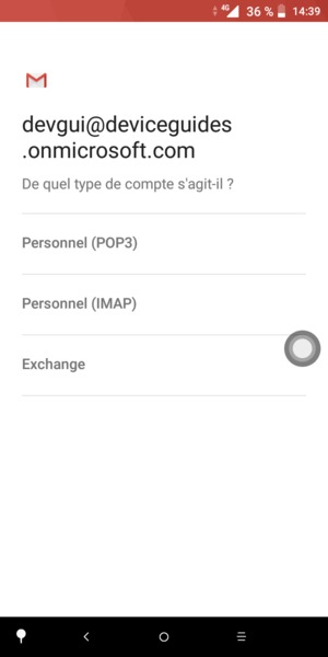 Sélectionnez Exchange