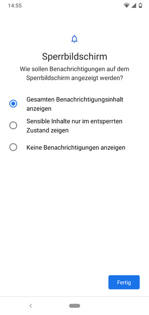 Wählen Sie die gewünschte Option und wählen Sie Fertig