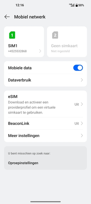 Selecteer eSIM