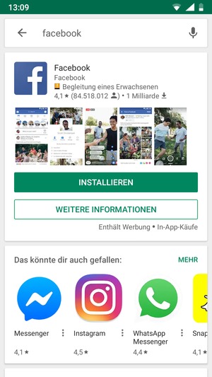Wählen Sie die App