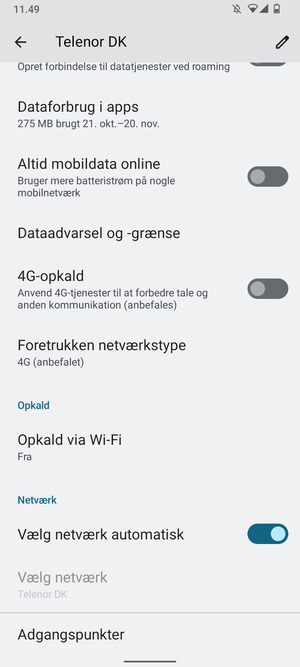 Scroll til og vælg Adgangspunkter