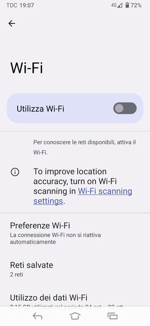 Attiva Utilizza Wi-Fi