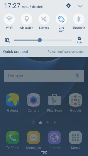 Deslizar el menú superior a la izquierda