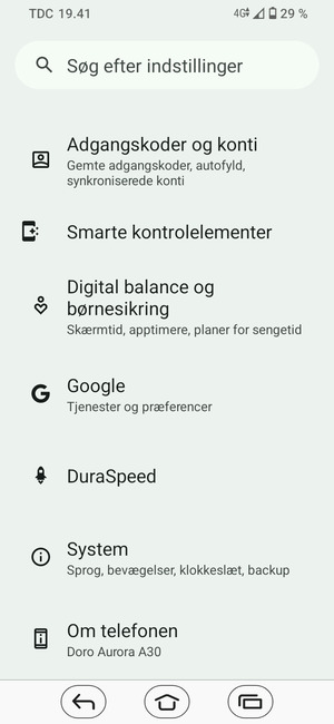 Scroll til og vælg System