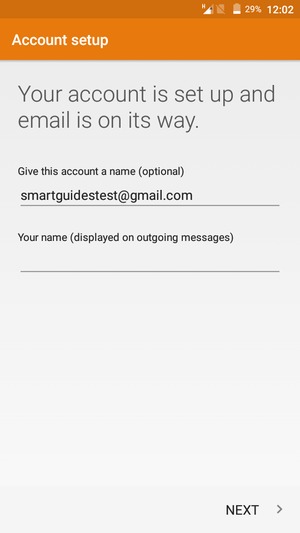 Give your account a name and enter your name. Select NEXT