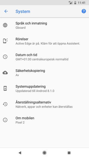 Välj Systemuppdatering