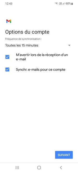 Sélectionnez SUIVANT