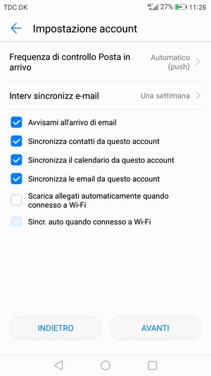 Seleziona AVANTI