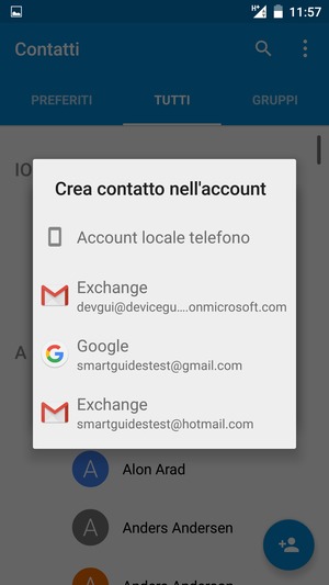 Seleziona il tuo account Google