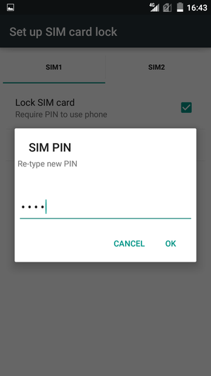 Confirm your new SIM PIN and select OK