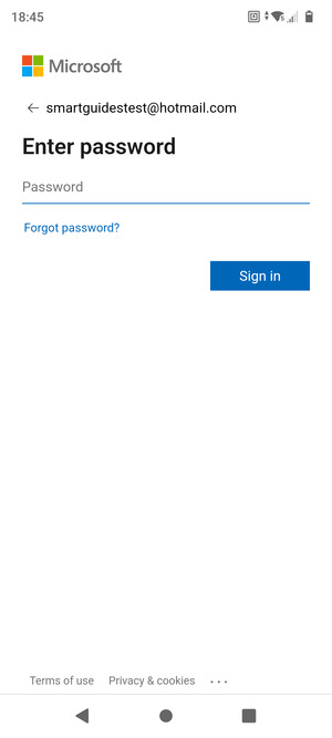 Enter your password and select Sign in