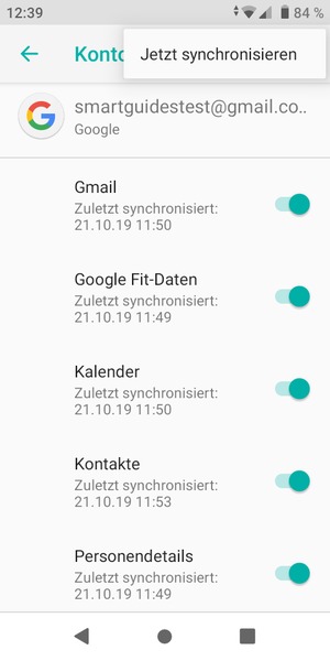 Wählen Sie Jetzt synchronisieren