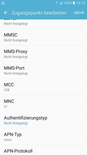 Wählen Sie MEHR