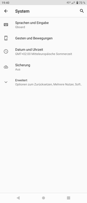 Wählen Sie Sicherung